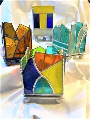 stained glass candle luminaries