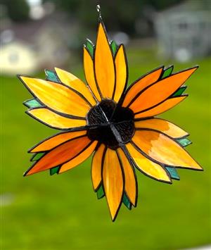 stained glass 3D sunflower spinner