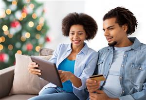 couple looking at tablet