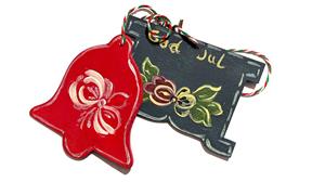 hand-painted wood ornament