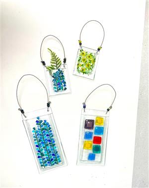 fused glass hanger with pocket