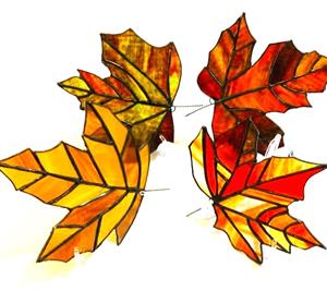 stained glass tree leaves