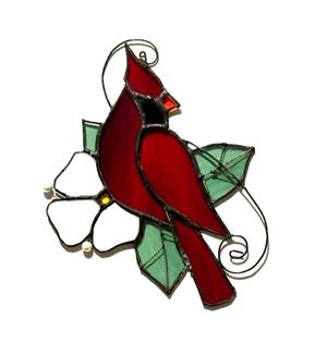 stained glass cardinal