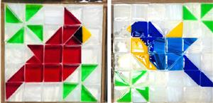 Fused Glass Quilt Style Birds