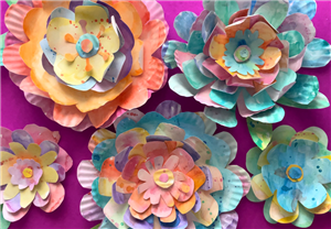 Paper Plate Flowers In Different Colors