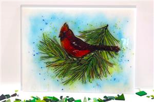 Fused Glass Cardinal Picture