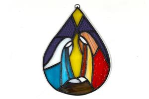 Stained Glass Nativity Drop