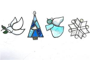 Stained Glass Ornaments or Plant Stakes