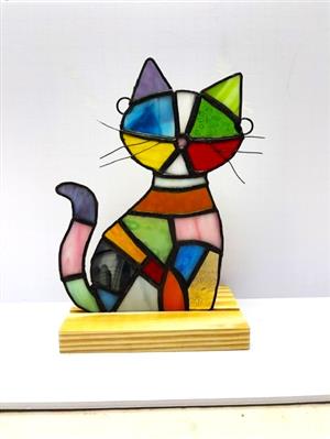 Stained Glass Patchwork Cat