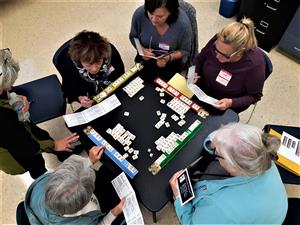 women playing mahjong