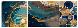 abstract painting in three panels